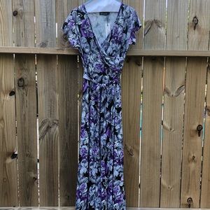 Purple / gray floral maxi dress NWT - sz XL